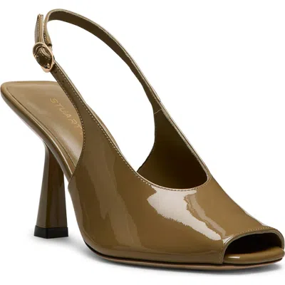 Stuart Weitzman Val Slingback 85 Sandal In Green