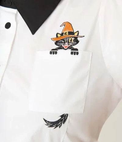 Unique Vintage Plus Size 1940s Collared Blouse In Red