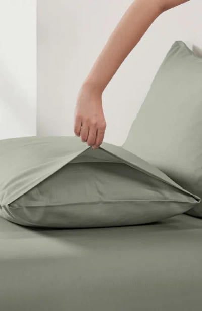 California Design Den Signature Comfort 100% Egyptian Cotton Cool Percale Sheet Set In Green