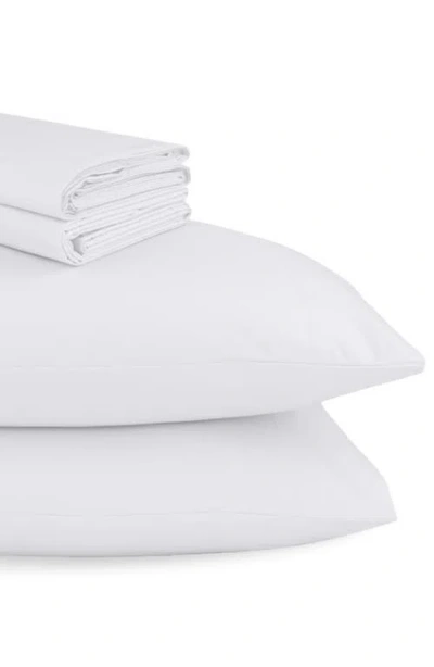 California Design Den Signature Comfort 100% Egyptian Cotton Cool Percale Sheet Set In White