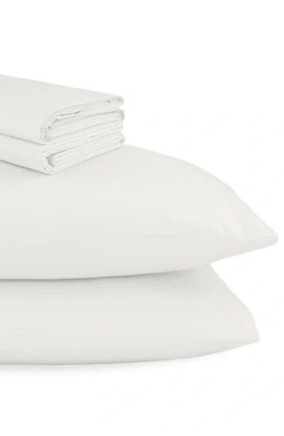 California Design Den Signature Comfort 100% Egyptian Cotton Cool Percale Sheet Set In White