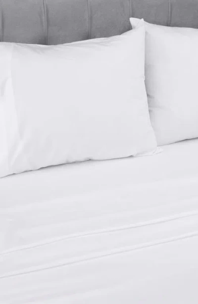 California Design Den Signature Comfort 100% Egyptian Cotton Cool Percale Sheet Set In White
