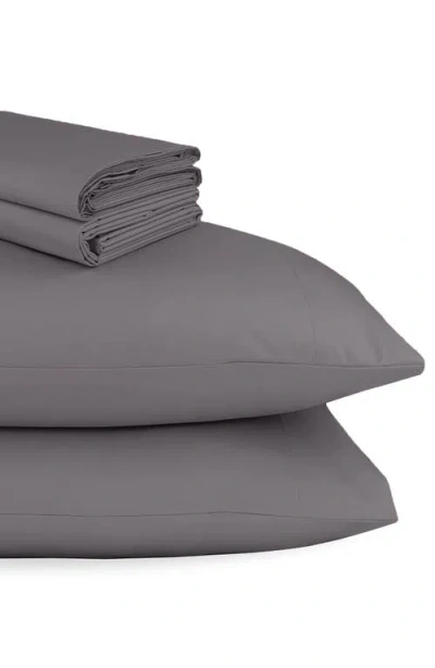 California Design Den Signature Comfort 100% Egyptian Cotton Cool Percale Sheet Set In Gray