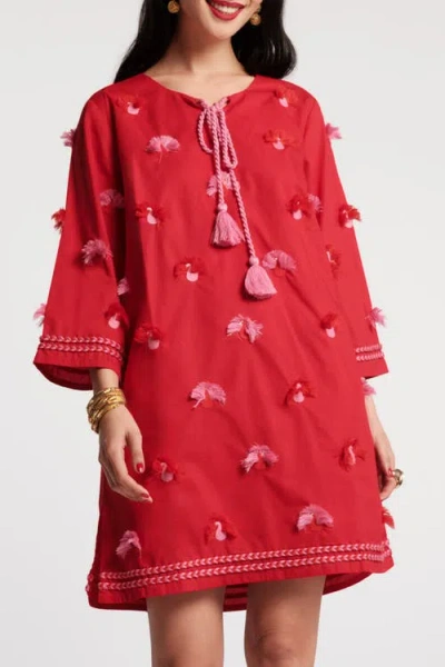 Frances Valentine Capri Peacock Tunic In Red
