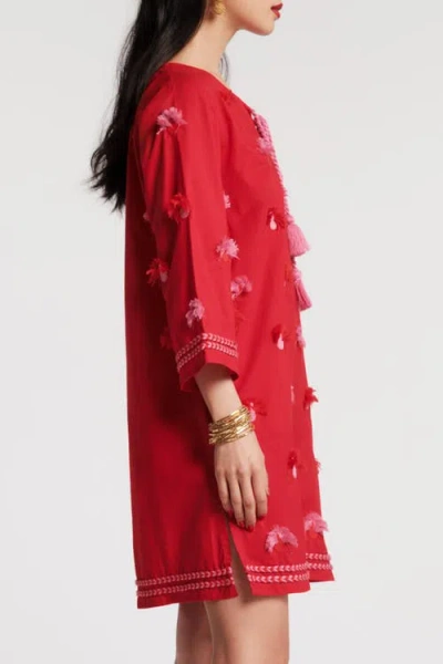 Frances Valentine Capri Peacock Tunic In Red