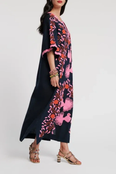 Frances Valentine Charming Caftan Peacock In Multi