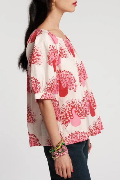 Frances Valentine Zonda Peacock Top In Pink