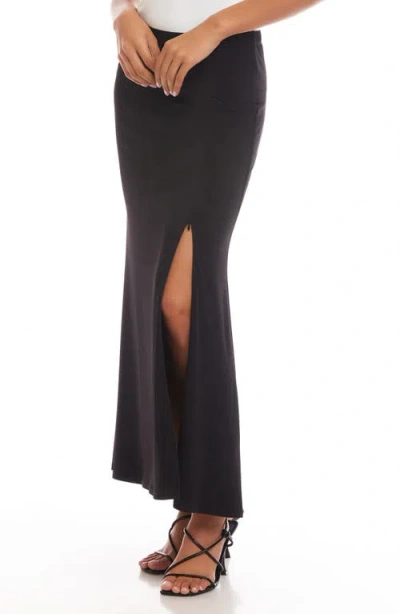 Karen Kane Travel Jersey Adjustable Zip Maxi Skirt In Black