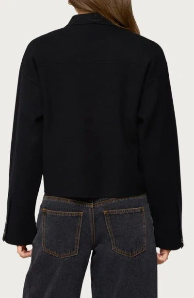 Edikted Lorne Compact Knit Jacket In Black