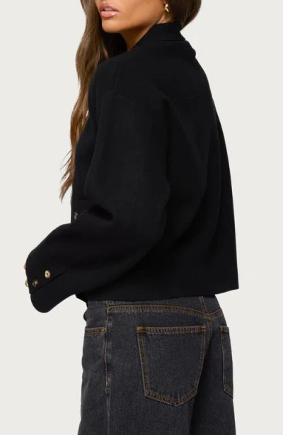 Edikted Lorne Compact Knit Jacket In Black