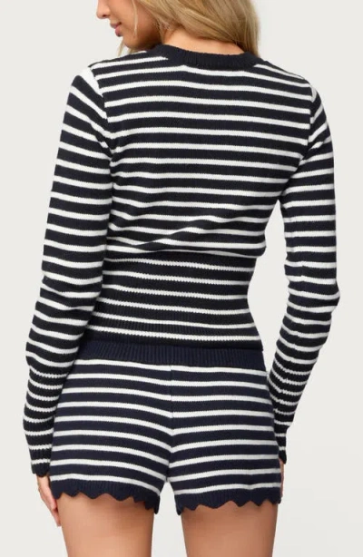 Edikted Soren Stripe Cardigan In Black