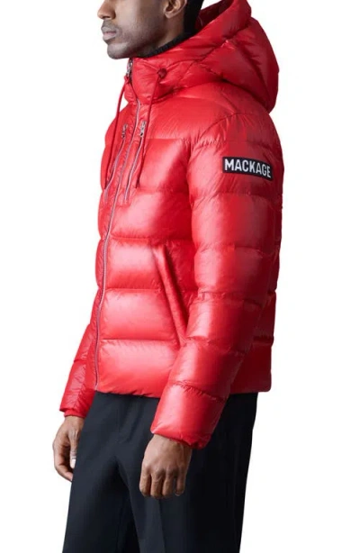 Mackage Victor Water Resistant Recycled Down Puffer Jacket In Red