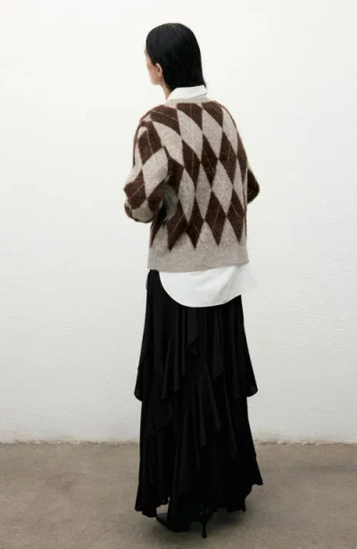 Mango Ruffle Asymmetric Midi Skirt In Black