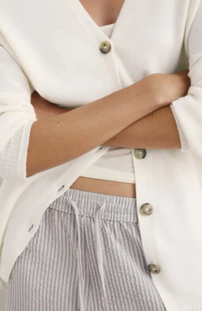 Mango Oversize V-neck Wool Blend Cardigan In Multi