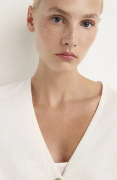 Mango Oversize V-neck Wool Blend Cardigan In Multi