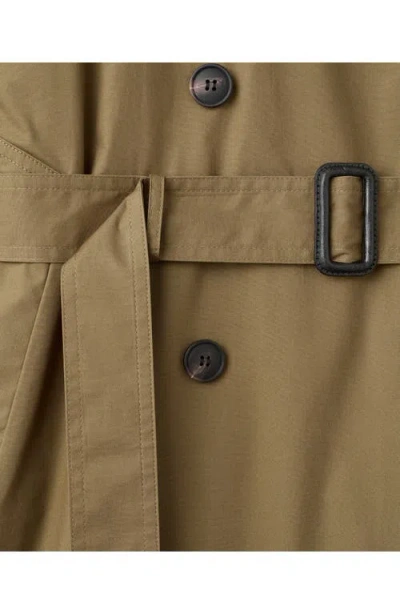 Mango Double Breasted Trench Coat In Green