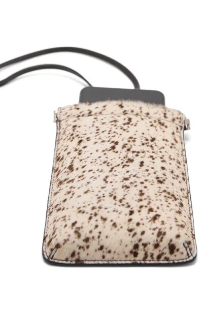 Mango Genuine Calf Hair Smartphone Case In Brown