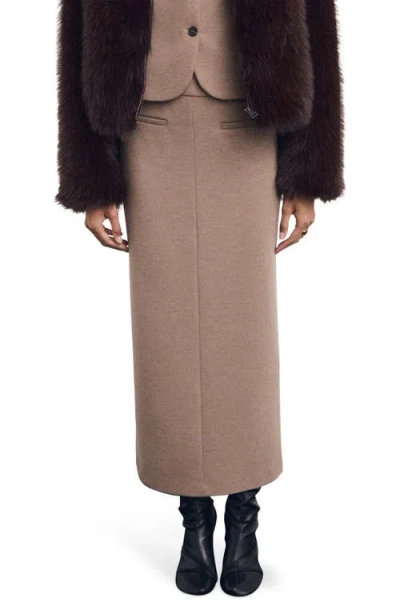 Mango Pencil Skirt In Brown