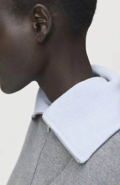 Mango Quarter Zip Turtleneck Sweater In Gray