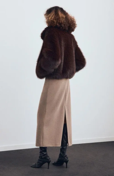 Mango Pencil Skirt In Brown