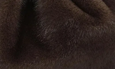 Mango Faux Fur Darwstring Clutch In Brown