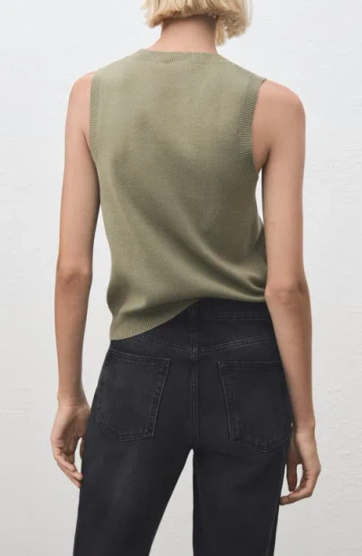 Mango Sleeveless Knit Vest In Green