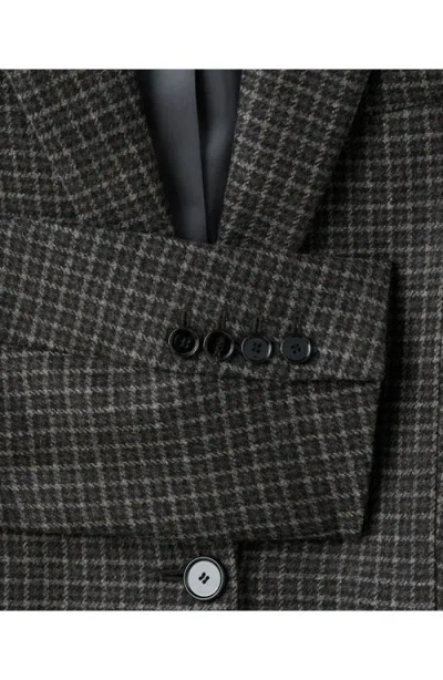 Mango Check Wool Blend Blazer In Gray