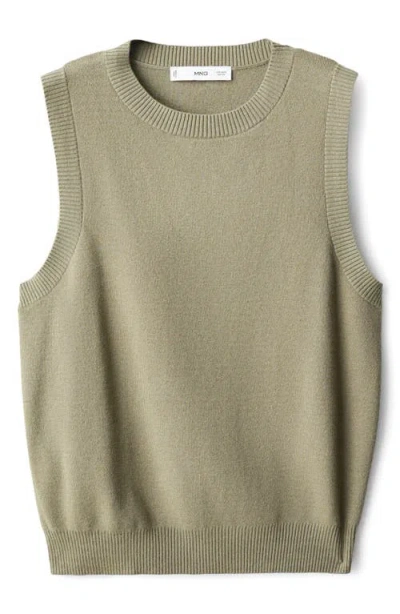 Mango Sleeveless Knit Vest In Green
