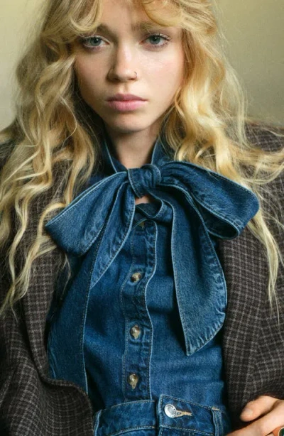 Mango Check Wool Blend Blazer In Gray