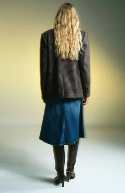 Mango Check Wool Blend Blazer In Gray