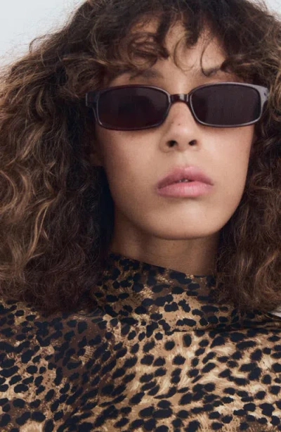 Mango Leopard Print Satin Shirt In Brown