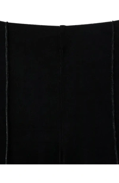 Mango Mid Rise Velvet Pants In Black
