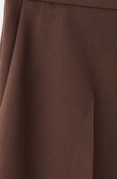 Mango High Waist Straight Leg Pants In Brown