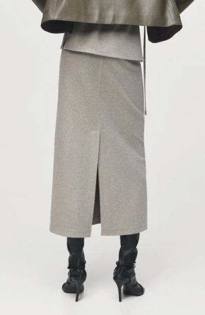 Mango A-line Maxi Skirt In Gray