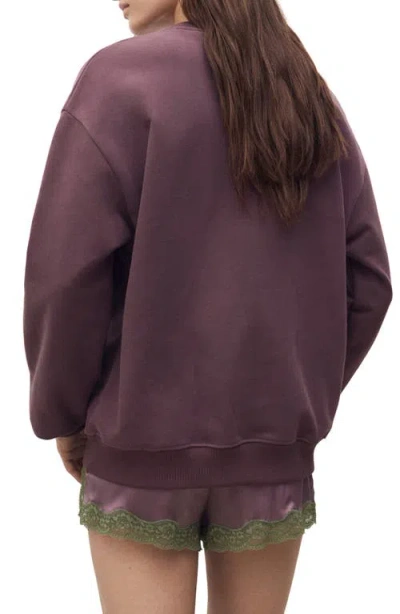 Mango Cotton Fleece Sweatshirt In Purple