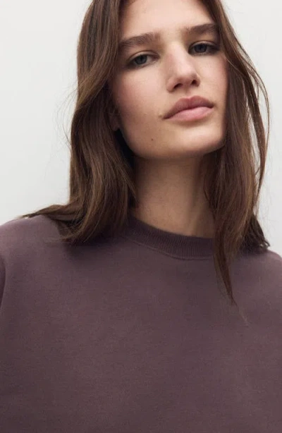 Mango Cotton Fleece Sweatshirt In Purple