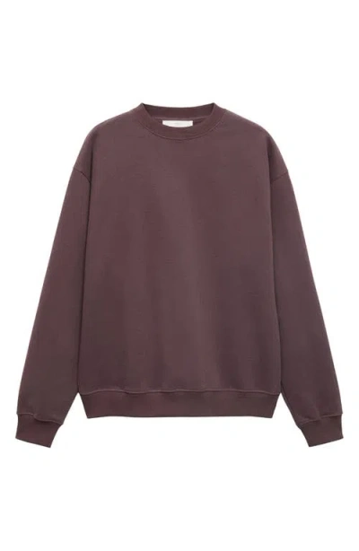 Mango Cotton Fleece Sweatshirt In Purple