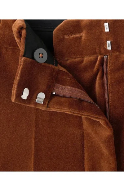 Mango Velvet Straight Leg Pants In Orange