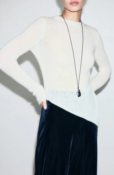 Mango Wide Leg Velvet Pants In Blue