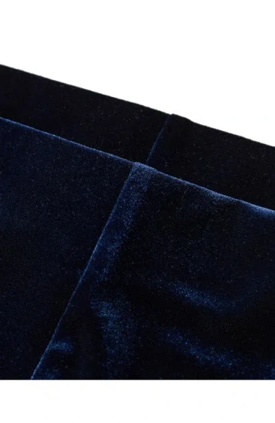 Mango Wide Leg Velvet Pants In Blue