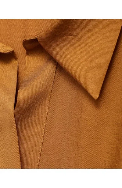 Mango Wrap Front Satin Top In Yellow