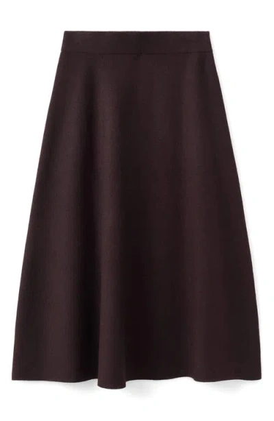 Mango Knit Midi Skirt In Burgundy