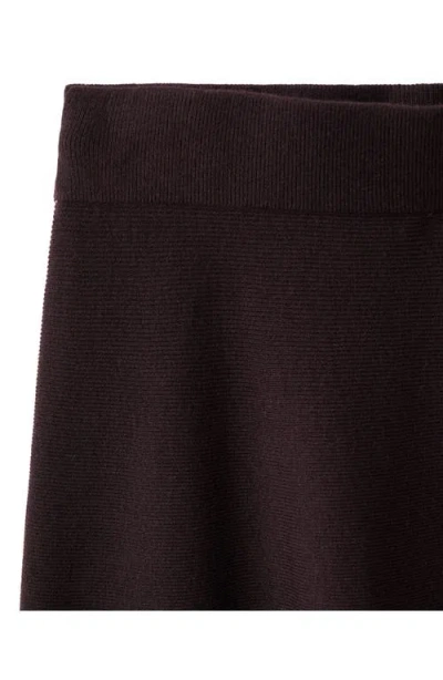 Mango Knit Midi Skirt In Burgundy