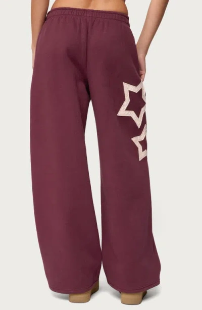 Edikted Starly Straight Leg Sweatpants In Burgundy