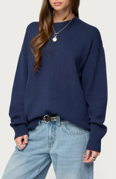 Edikted Priscila Oversize Crewneck Sweater In Blue