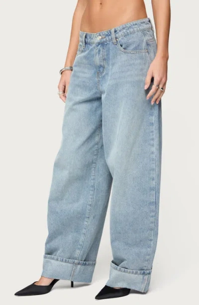 Edikted Kella Low Rise Extra Oversize Jeans In Multi