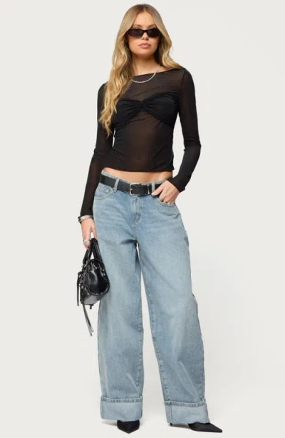 Edikted Kella Low Rise Extra Oversize Jeans In Multi