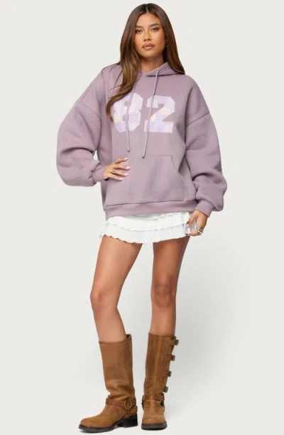 Edikted 82 Oversized Hoodie In Purple, Women's At Urban Outfitters In Multi