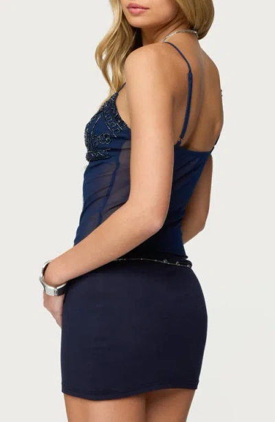 Edikted Azelia Beaded Camisole In Blue