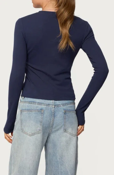 Edikted 76 Stretch Cotton Graphic T-shirt In Blue